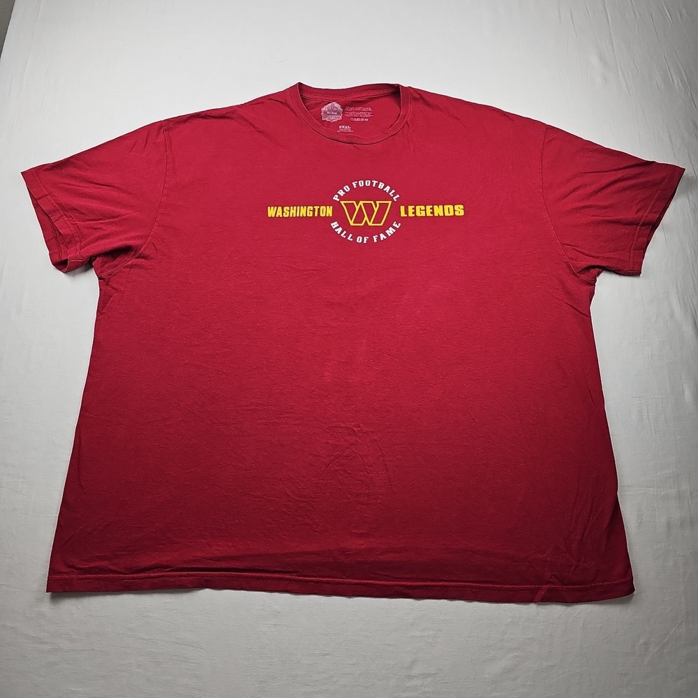 Men's WASHINGTON LEGENDS Hall Of Fame T-Shirt SZ XXXL Red  Crew Neck 100% Cotton